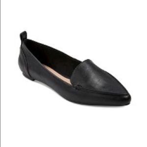 Black pointed toe loafers